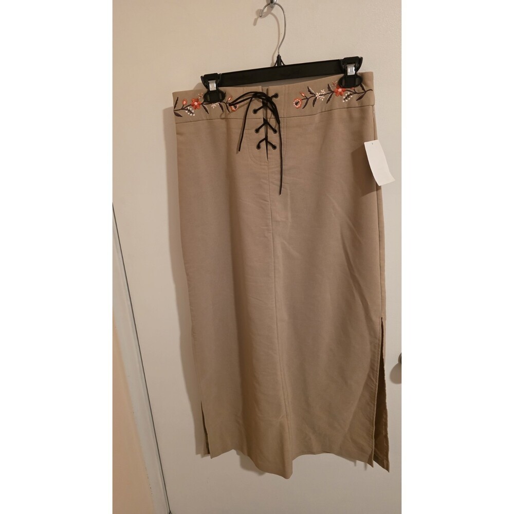 Fashion Bug Skirt Stretch Size 6 Small Stretch Modest Skirt Side Slits NWT VTG